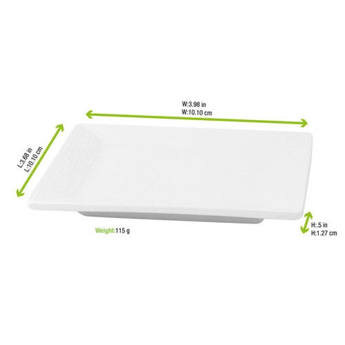 Mini Reusable White Square Dish L:3.75in W:3.75in H:0.4in - 4 pcs