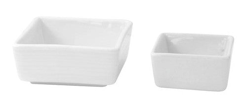 Mini Reusable White Square Porcelain Sauce Dish 2oz L:2.8in W:2.8in H:1.2in - 4 pcs