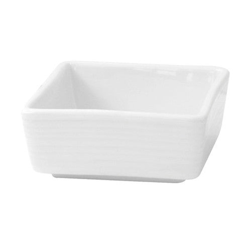 Mini Reusable White Square Porcelain Sauce Dish 2oz L:2.8in W:2.8in H:1.2in - 4 pcs