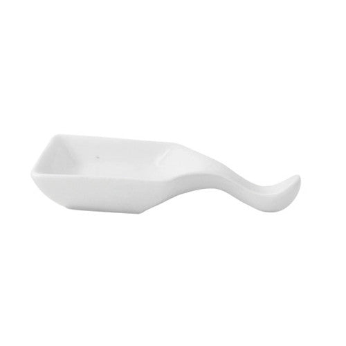 Mini Reusable White Square Spoon 1oz L:3.8in W:2.1in H:0.7in - 4 pcs