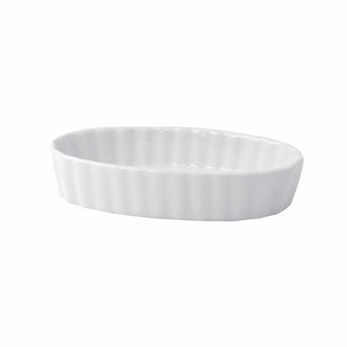 Mini Reusable White Porcelain Oval Dish 2oz L:3.9in W:2.3in H:0.8in - 4 pcs