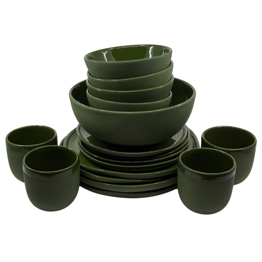 Green Dinnerware Set for 4