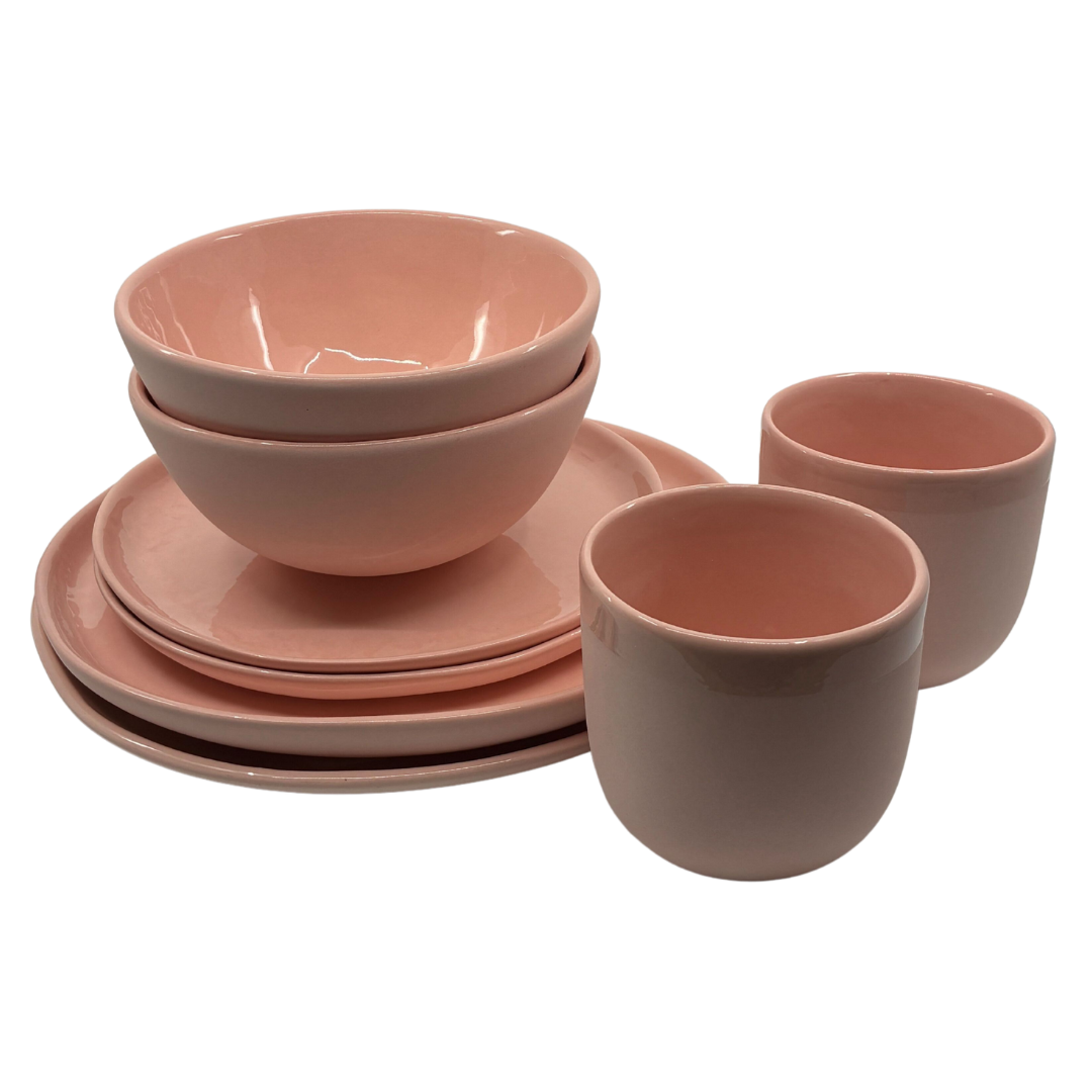 Powder Pink Dinnerware Set for 2