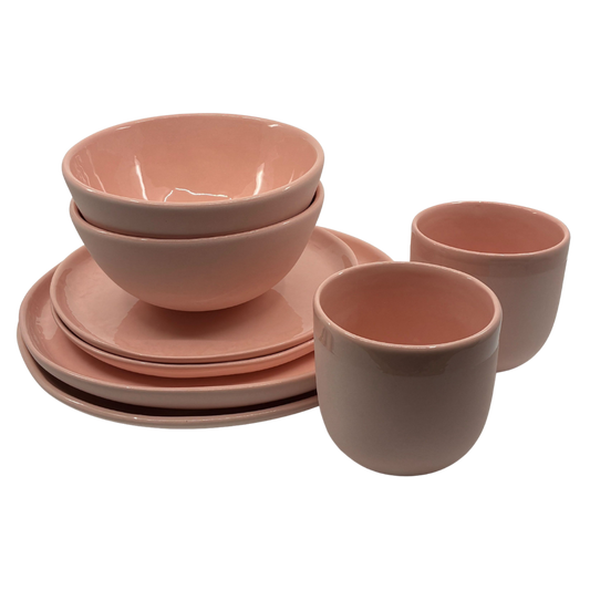 Powder Pink Dinnerware Set for 2